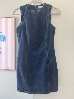 Zara Dark Blue Denim Sleeveless Dress